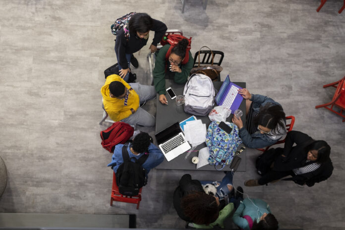 Students socialize in the SAC