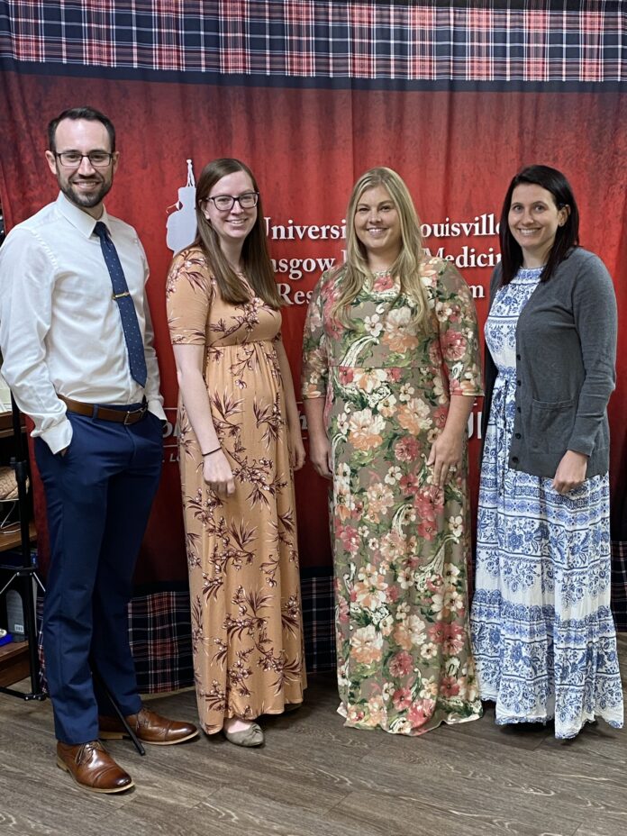 Glasgow Family Medicine Residency program 2021 graduates, left to right, Dillon Pender, Lauren Hansen, Laura Inabnitt and Emily Marsh. Glasgow Family Medicine Residency program 2021 graduates, left to right, Dillon Pender, Lauren Hansen, Laura Inabnitt and Emily Marsh.