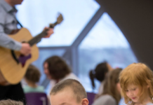 music therapist working with children