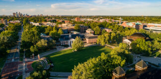 Aerial view of Grawemeyer Hall