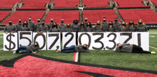raiseRED students holding their $507,203.37 total