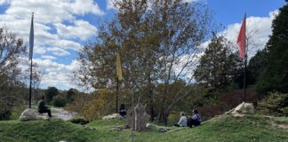 Elementary education students explored the Playcosystem at Bernheim Forest as part of a science methods class
