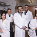 Mohamed Lab researchers in the UofL Institute of Molecular Cardiology, (l. to r.) Qinghui Ou, Xian-Liang Tang, Tamer Mohamed, AbouBakr Salama and Riham Abouleisa