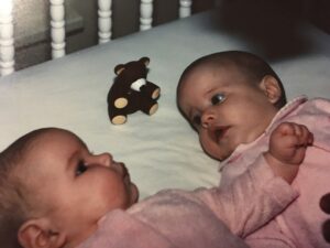 Shannon Strader, now a UofL physical medicine and rehabilitation resident, and her twin sister, Lauryn.