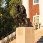 The Thinker at sunset