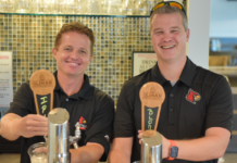 Oldham Brewing Company, a microbrewery with UofL connections, will open this week in Prospect, Kentucky. The business was born from the collective passion of MBA student Steve Cayton, alum Brad Conrad, and brewer John Fee.