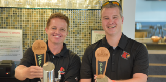 Oldham Brewing Company, a microbrewery with UofL connections, will open this week in Prospect, Kentucky. The business was born from the collective passion of MBA student Steve Cayton, alum Brad Conrad, and brewer John Fee.