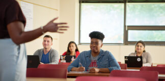 Students in class at the College of Education and Human Development