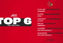 The annual Atlantic Coast Conference's Top Six for Community Service award goes to six student-athletes at each institution annually.
