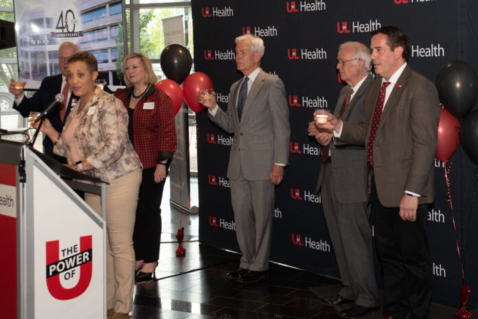 Leaders from UofL and UofL Health celebrated the 40th anniversary of the opening of the Brown Cancer Center