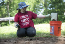 UofL student Chelsea Erbacher works at the site.