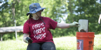 UofL student Chelsea Erbacher works at the site.