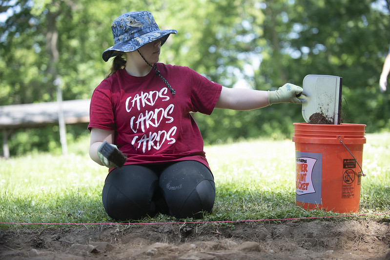 UofL student Chelsea Erbacher works at the site. UofL student Chelsea Erbacher works at the site.