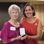 2019 Gold Standard of Optimal Aging Award recipient Joan Zink, left, with Christian Davis Furman, medical director of the UofL Trager Institute