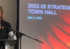 University of Louisville Interim President Lori Stewart Gonzalez discussed the 2022-25 Strategic Plan with faculty and staff May 2.