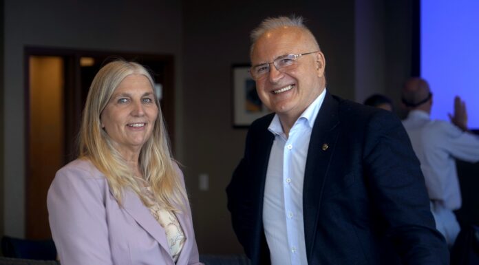 Susan Harkema and Yury Gerasimenko, recipient of the first Susan J. Harkema Pediatric NeuroRecovery Research Award. Photo courtesy CJ Levy.