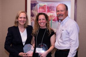 Andrea Behrman, Amy Brown, recipient of the A. Keith Inman Pediatric NeuroRecovery Community Service Award and Keith Inman