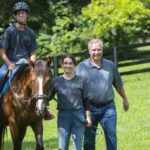 Eric Wright and family with an equine therapy partner at Cope's Hope