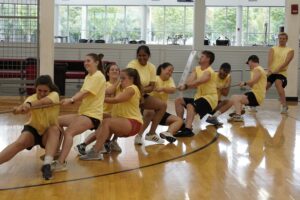 Medical students engage in tug-of-war during the 2022 College Cup