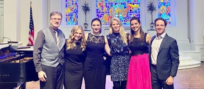 UofL music students with Broadway and television star Kelli O'Hara (third from the right)