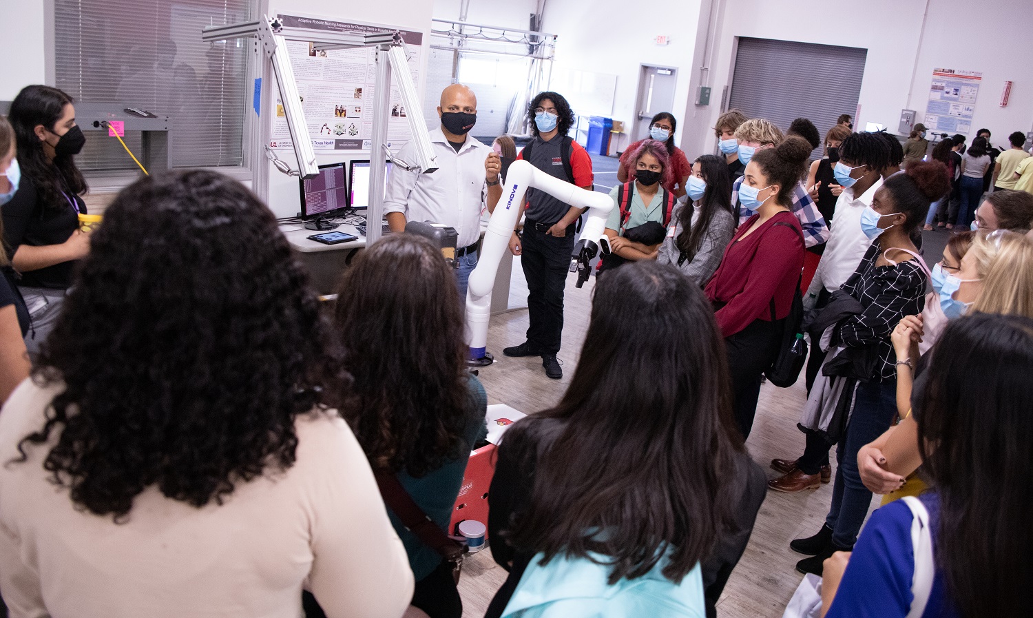 The robot Tiago is introduced to students at UofL’s Louisville Automation and Robotics Research Institute, known as LARRI. LARRI and two other facilities at UofL will use new federal funding to procure additional robotic technology and introduce that technology to students, trainees and workers.
