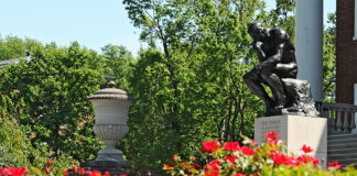 The Thinker statue at UofL.