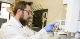 Pawel Lorkiewicz, assistant professor of chemistry and a researcher in the UofL Superfund Research Center, established methods for detecting and quantifying urinary metabolites of VOCs which are used in the human and wastewater studies for VOC exposure.