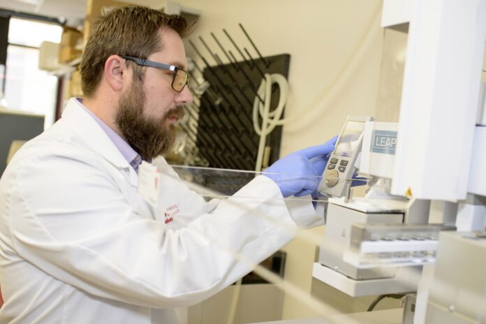 Pawel Lorkiewicz, assistant professor of chemistry and a researcher in the UofL Superfund Research Center, established methods for detecting and quantifying urinary metabolites of VOCs which are used in the human and wastewater studies for VOC exposure.
