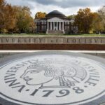 The Minerva in front of the oval where Grawemeyer Hall sits