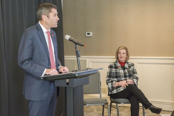 UofL Athletic Director Josh Heird and Interim President Lori Stewart Gonzalez addressed media following the NCAA announcement.