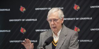 Senate Republican Leader Mitch McConnell visited UofL on Jan. 19 to discuss resources he secured to benefit Kentucky in the recent government funding bill.