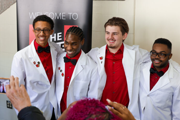 Central High School juniors in the Pre-Medical Magnet Program received white coats at the UofL School of Medicine on Feb. 26.