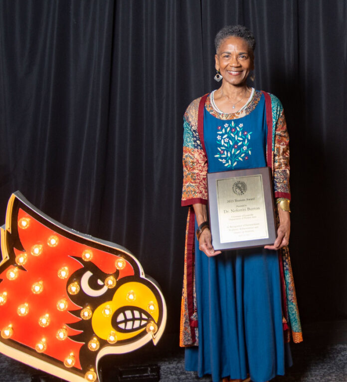 Nefertiti Burton Nefertiti Burton, recipient of the 2023 University of Louisville Trustees Award.