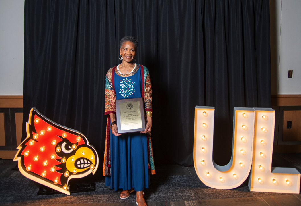 Nefertiti Burton, recipient of the 2023 University of Louisville Trustees Award.