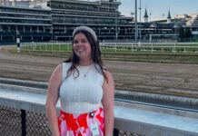 Abby Sheffield takes part in an internship at Churchill Downs.