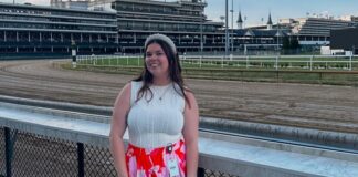 Abby Sheffield takes part in an internship at Churchill Downs.