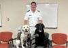 John Bowling with military therapy dogs while on rotation at Walter Reed Medical Center in Bethesda, Maryland. (Photo courtesy John Bowling)