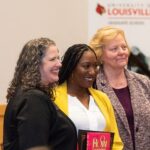 Left to Right: Michelle Rodems, Graduate School director for professional development, retention and success; award-winner Kendria Kelly-Taylor; and Beth Boehm, dean of the Graduate School.