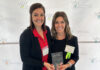 Kristina Doan (left), communications manager for UofL's Office of Human Resources, and Tamara Iacono, wellness coordinator for UofL's Get Healthy Now program, accepted the Silver Worksite Wellness Award on behalf of UofL at the Worksite Wellness Council of Louisville’s annual conference May 24.