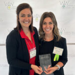 Kristina Doan (left), communications manager for UofL's Office of Human Resources, and Tamara Iacono, wellness coordinator for UofL's Get Healthy Now program, accepted the Silver Worksite Wellness Award on behalf of UofL at the Worksite Wellness Council of Louisville’s annual conference May 24.