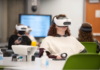 Student uses virtual reality technology for immersive learning.