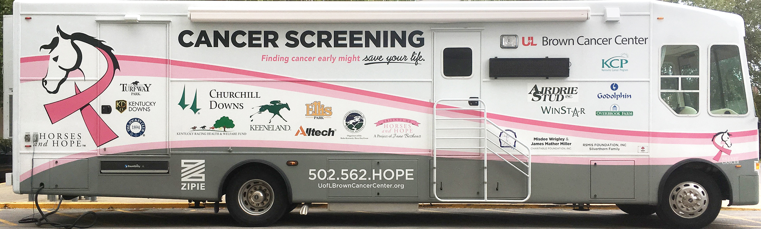 Horses and Hope Cancer Screening Van operated by the UofL Health – Brown Cancer Center. Photo credit: Kentucky Cancer Program
