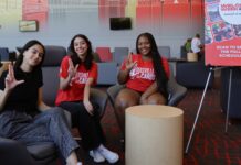 From left to right: Ghadir Habeeb, Fatima Al Khafaji and Lashonda Masden. Diamond Moore not pictured.