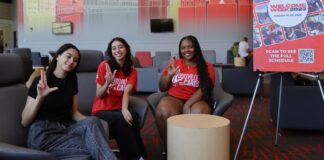 From left to right: Ghadir Habeeb, Fatima Al Khafaji and Lashonda Masden. Diamond Moore not pictured.