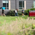 Students moving into Belknap Village North during Move-In 2023. UofL has a record number of incoming first-year students this fall.