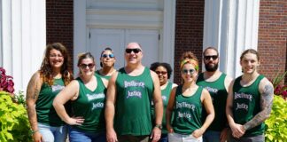 Tony Arnold with 7 Resilience Justice Fellows in September 2023.