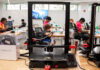 The STEM+ Hub in the Miller Information Technology Center hosts K-12 students on UofL’s campus, inspiring them to pursue careers in STEM and health care fields. UofL photo.
