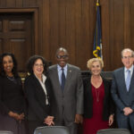 7 people in UofL Brandeis Law's Breit Courtroom