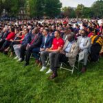 The audience on The Oval at the inauguration of Dr. Kim Schatzel as 19th president of the University of Louisville.