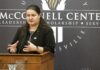 Oksana Markarova, Ukraine's ambassador to the United States, speaks at the McConnell Center Oct. 30, 2023.